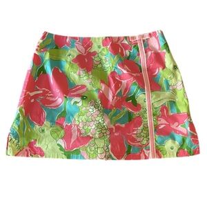 LILLY PULITZER Vintage Parrot Floral Skort -6